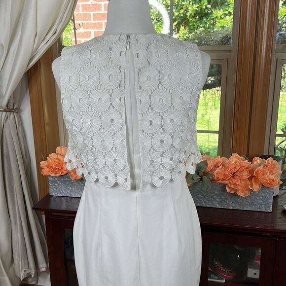 Calvin Klein Sleeveless Circle Lace Popover Sheath - Picture 8 of 13